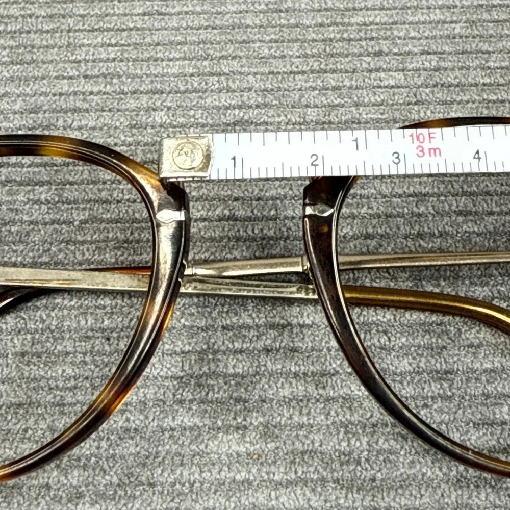 Vintage Tortoiseshell Round Y2k Eyeglasses  140 RC002 Silver Metal Temples